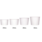 Food Container, 16 oz, White, Paper, (1,000/Case), Karat C-KDP16W