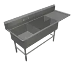 John Boos 3PBPS3224-1D24R Sink, (3) Three Compartment