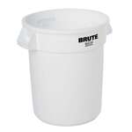 Waste Container, 10 Gallon, White, Plastic, Rubbermaid FG261088WHT