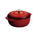 LODGE MFG. Dutch Oven, 6 qt, Red Enamel, Cast Iron, Lodge EC6D43