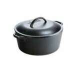 LODGE MFG. Dutch Oven, 5 Qt, Black, Cast Iron, With Cover, Lodge Mfg L8DOL3