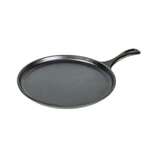 LODGE MFG. Griddle, 10 1/2" x 1/2", Cast Iron, Round, With Handle, Lodge MFG L9OG3