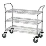 Quantum Food Service WRC-1848P-3 Cart, Bussing Utility Transport, Metal Wire