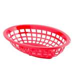 Tablecraft Products Side Order Basket, 8", Red, Polyethylene, Oval, TableCraft 1071R