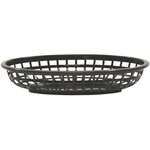 Tablecraft Products Basket, 9-3/8" x 6" x 1-7/8", Black, Polyethylene, Oval, TableCraft 1074BK