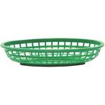 Tablecraft Products Basket, 9-3/8" x 6" x 1-7/8", Forest Green, Polyethylene, Oval, TableCraft 1074FG