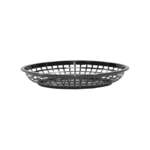 Tablecraft Products Basket, 11-3/4" x 8-7/8" x 1-7/8", Black, Polypropylene, Oval, Tablecraft 1084BK