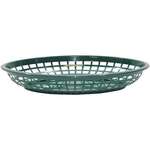 Tablecraft Products Basket, 11-3/4" x 8-7/8" x 1-7/8", Forest Green, Polypropylene, Jumbo, Oval, TableCraft 1084FG