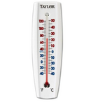 TAYLOR PRECISION PRODUCTS Window Thermometer, 7.65" X 2.37", White, Aluminum Bracket, Tayor 5154