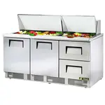 True TFP-72-30M-D-2 Refrigerated Counter, Mega Top Sandwich / Salad Un