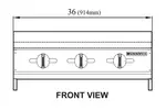 Turbo Air TATG-36 Griddle, Gas, Countertop